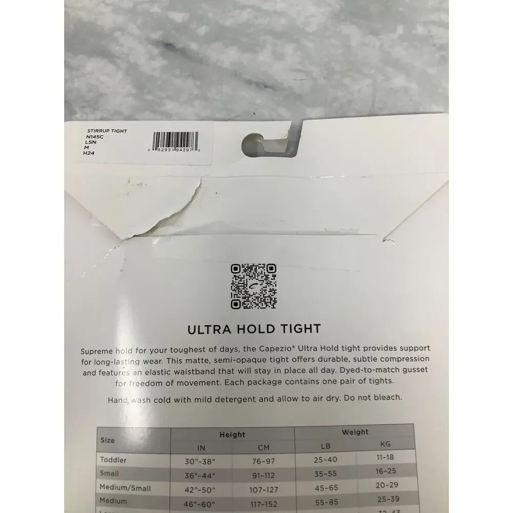 Capezio Girl Medium Light Suntan Ultra Hold Superior Support Stirrup Tight O11-8